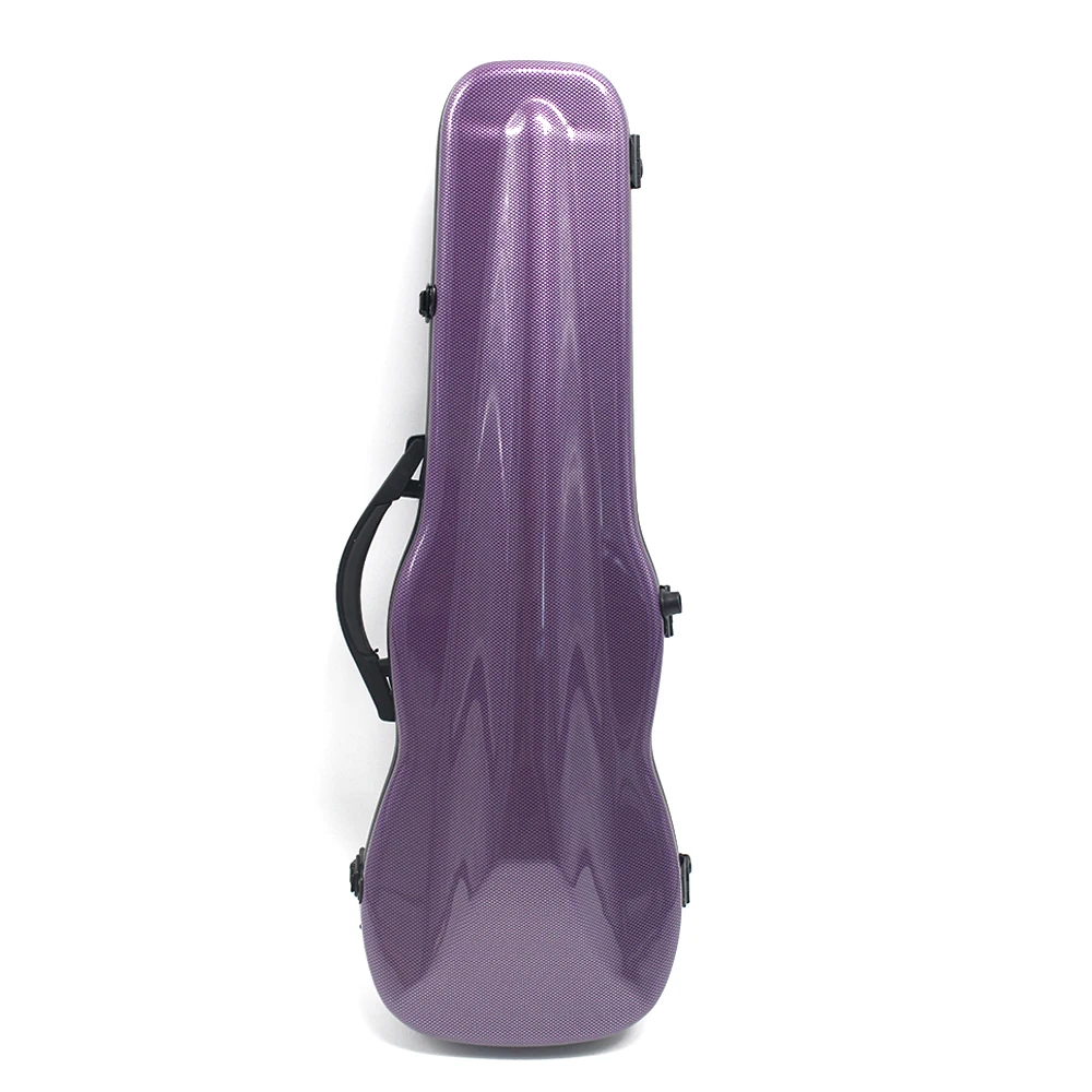 Enlarge Portable with Straps PC Material with Hygrometer Purple Violin Case 4/4 Water Proof Light Hard Case for Violin