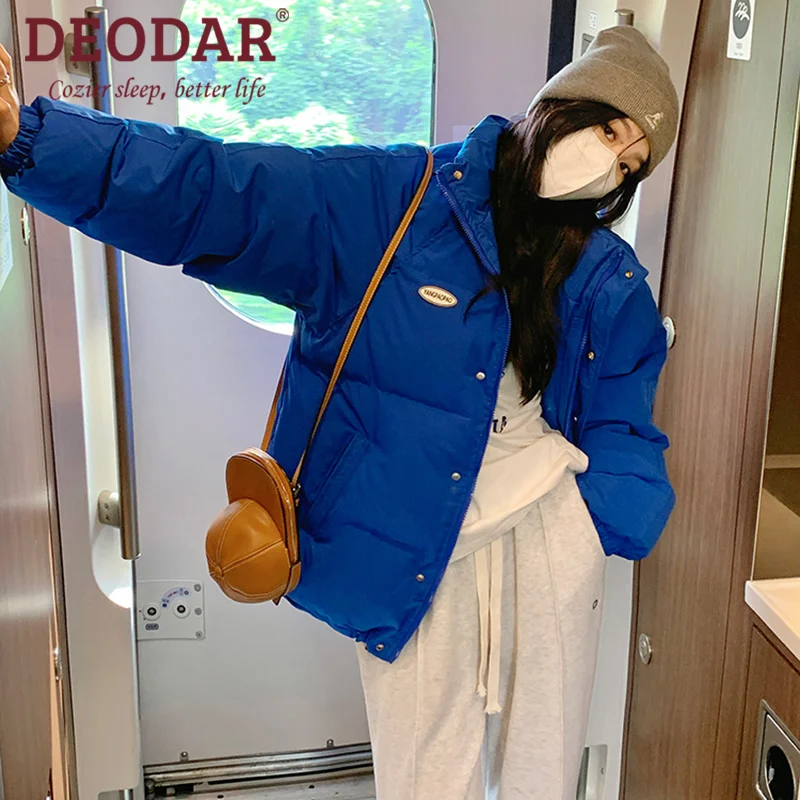 DEODAR Winter Casual Short Women White Duck Down Jacket Female Polyester Fabrics Windproof Parka Warm Snow Coat Lady Clothes