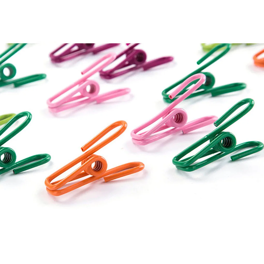 

50pcs Stainless Steel Clothes Clip Flexible Peg for Laundry Home Clothing Hanging Pin Tool Color Random