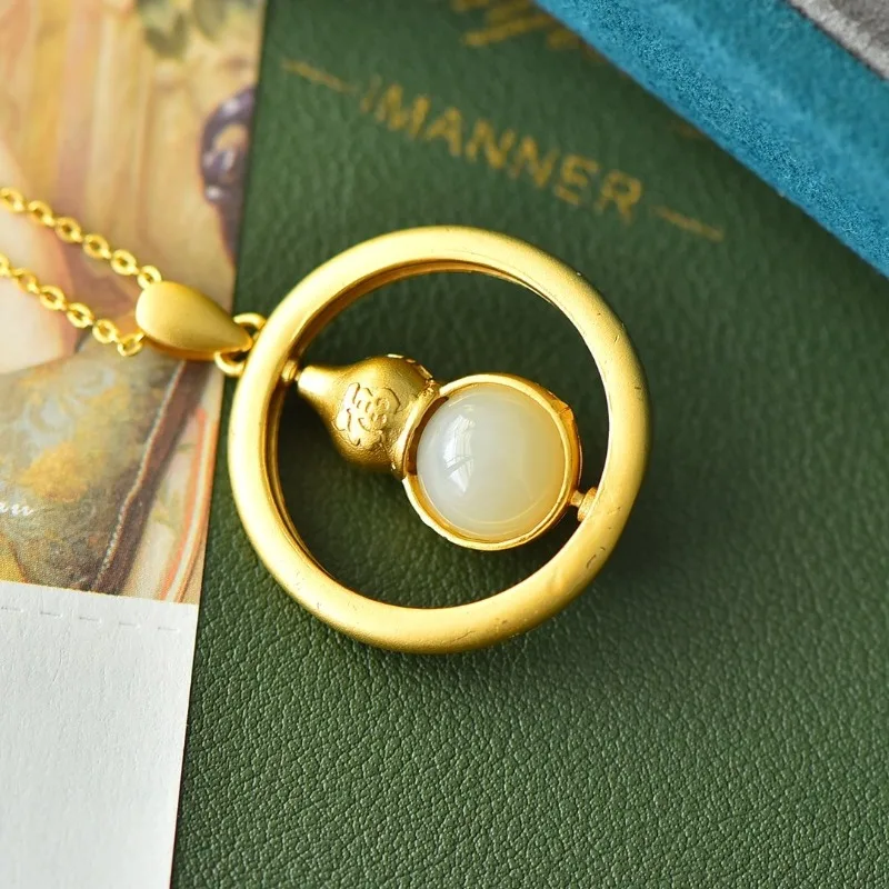 Медная инкрустированная Нефритовая Фулу модная простая подвеска