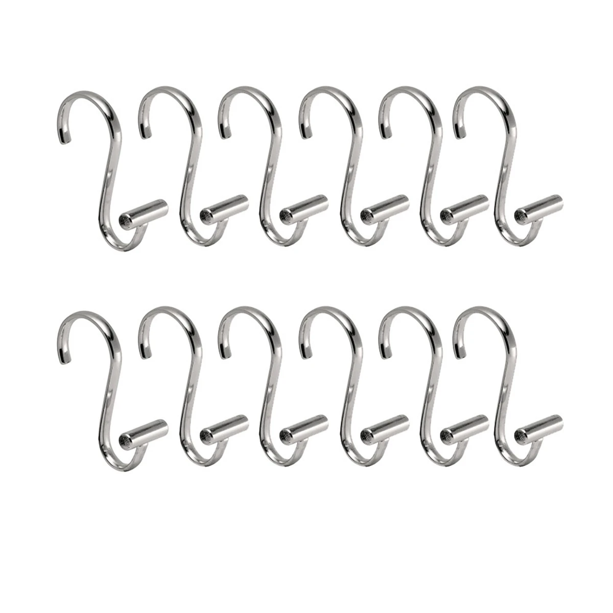 

12Pcs T-Bar Metal Shower Curtain Hooks, Rust Resistant Shower Hooks Rings for Kid's Bathroom, Guest Bathroom, Bathroom