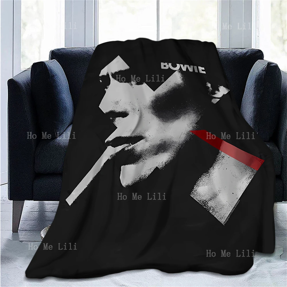 Супер мягкое удобное фланелевое одеяло Bowie с красным дымчатым плакатом подходит