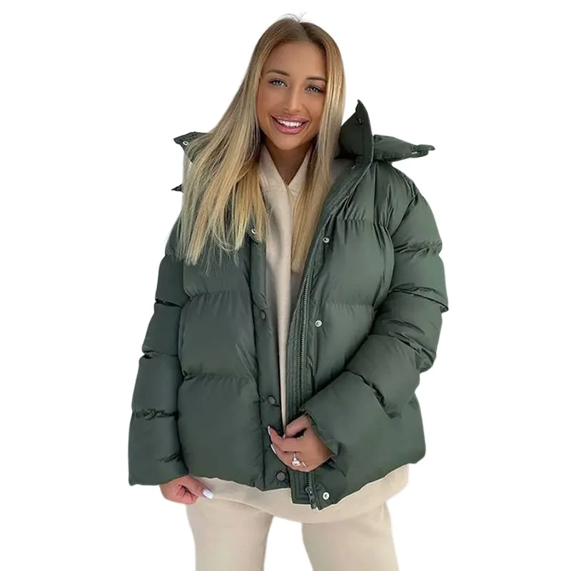 Casual Wear Warm Long Sleeve Lapel Cotton Coat for Women Autumn/winter 2022 Fashion Removable Hoodie Coat