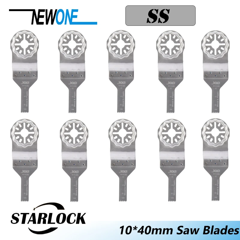 

NEWONE Starlock SS 10*40mm Stainless Steel Saw Blades fit Power Oscillating Tools multi-function tool for Cutting Wood