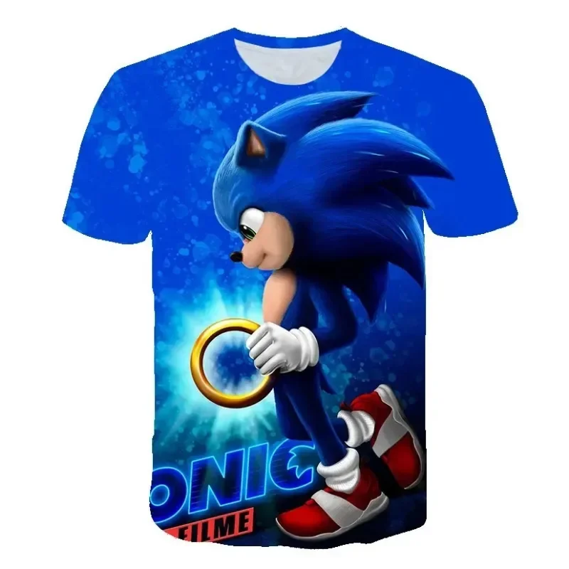 T-shirt 2024 Children's Clothes Sonic 3D for Kids Boys and Girls Cartoon Printing Animation Cosplay Clothing Accessories