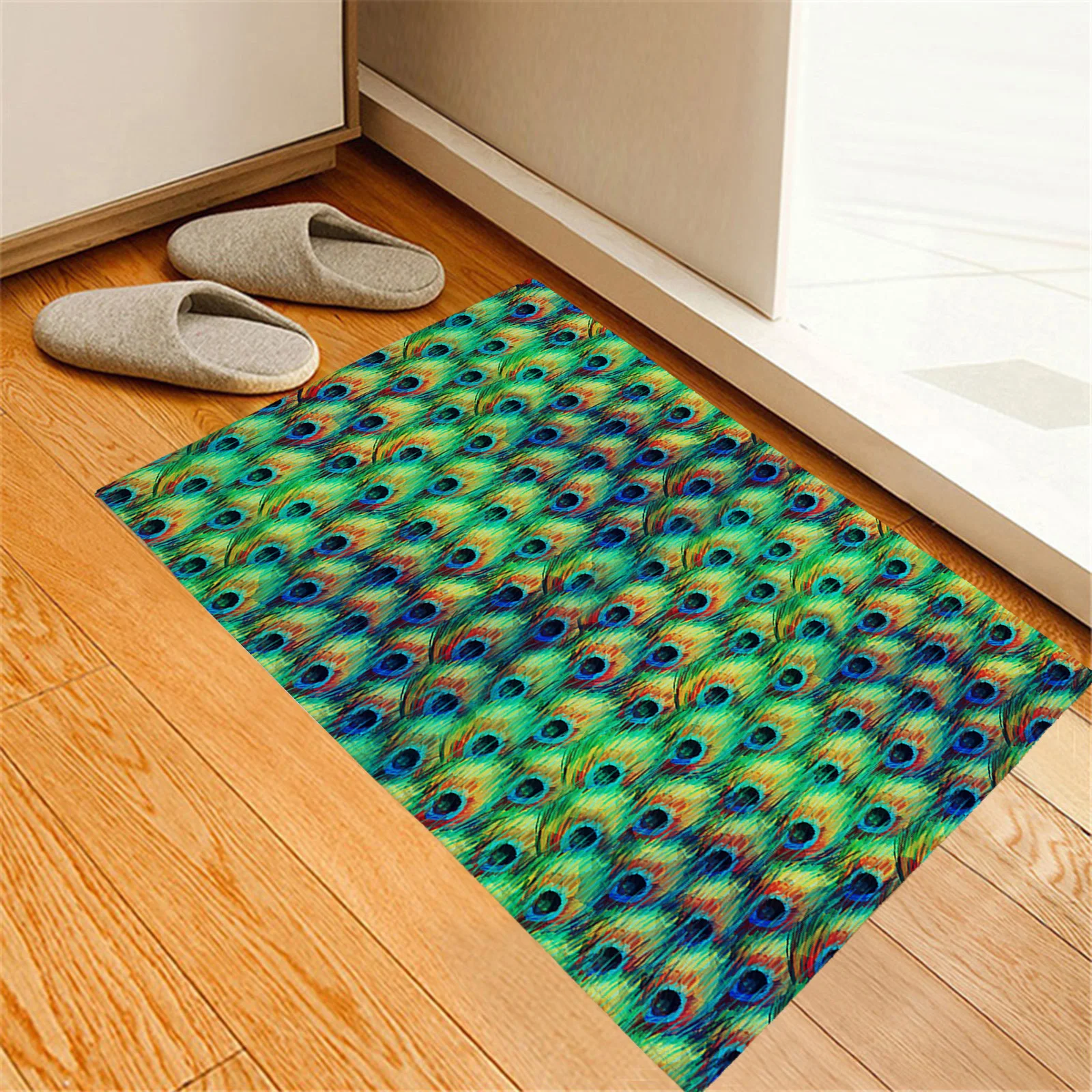 

Peacock Feather Entrance Doormats Carpets Rugs for Home Bath Floor Mat Kitchen Hallway Non-Slip Mat