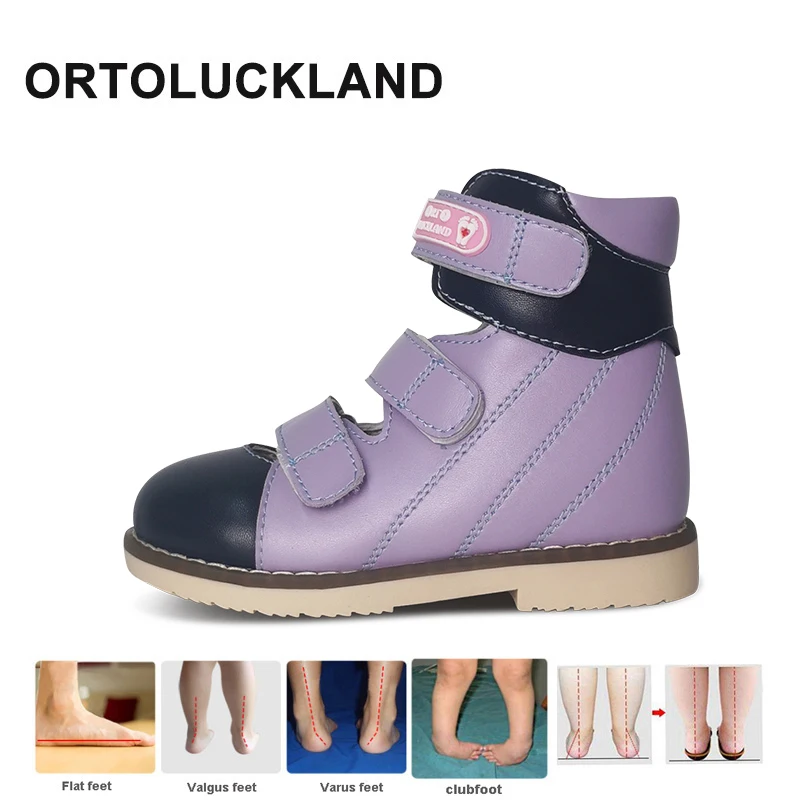 

Ortoluckland Children Shoes Girl Orthopedic Summer Sandals For Kids Boy Closed Toe Leather Footwear With Arch Support Insole