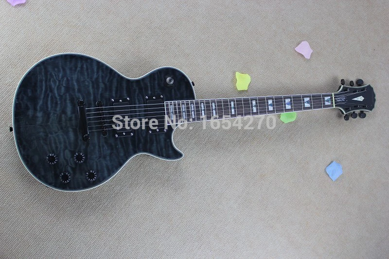 

Free shipping who.ale LP custom PROPHECY PLUS EMG active pickup electric guitar with 9V Battery guitar 150604