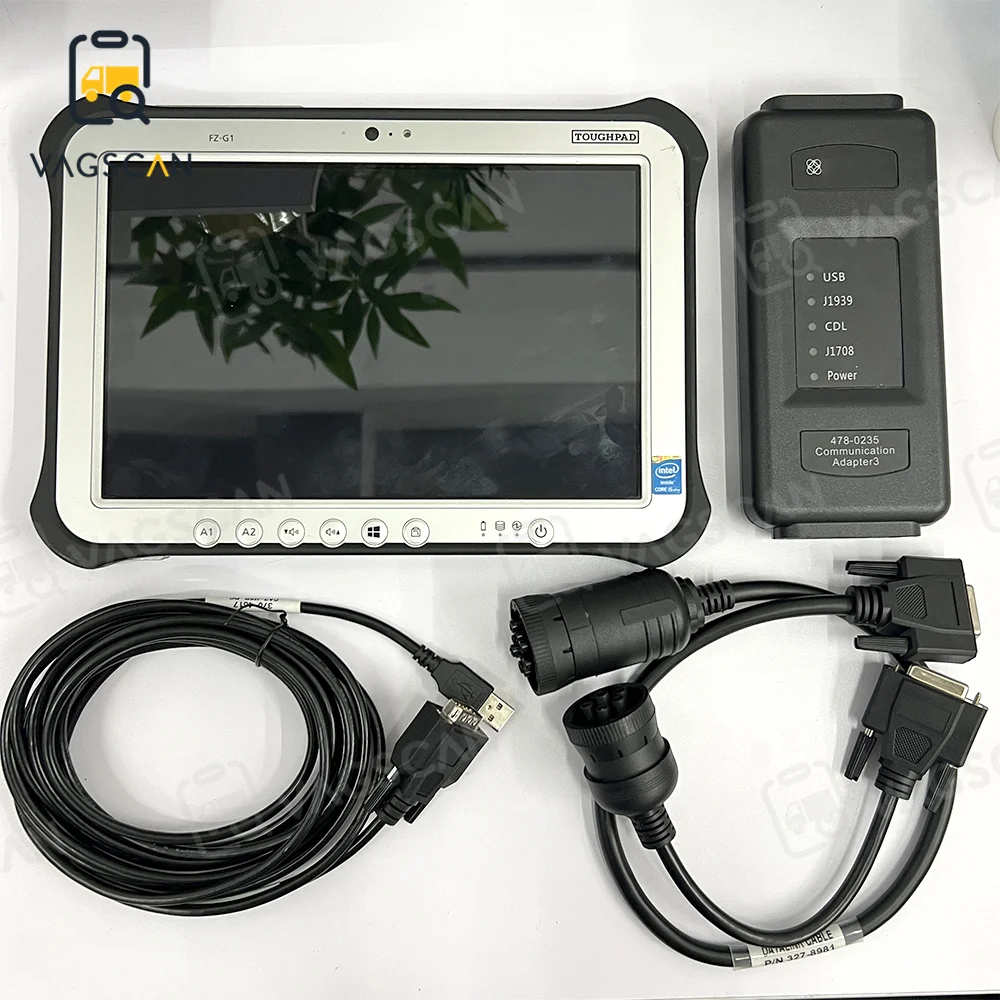 

Heavy Duty Truck Excavator USB Cable 478-0235 Communication Adapter 3 Diagnostic Tools Tester Software 2021B with FZG1 Tablet