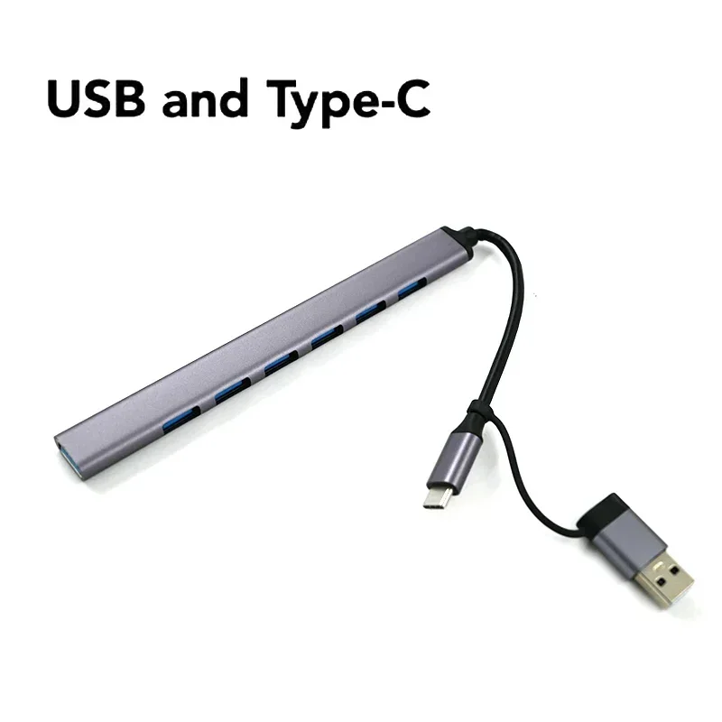 USB-концентратор типа C 3 0 USB-A разветвитель-концентратор 7-портовый USB3.0/2.0 с USB-C PD