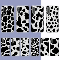 black white cows print phone case for samsung s20 s10 lite s21 plus for redmi note8 9pro for huawei p20 clear case