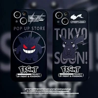 dark pikachu gengar soft case for iphone 13 12 11 pro x xs max xr 8 7 6 6s plus se 2020 silicone phone cover