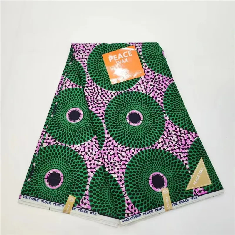 High Quality African Wax Fabrics Guaranteed Ankara Wax Fabrics African 100% Polyester Wrapper Printed Materials 6 Yards 829