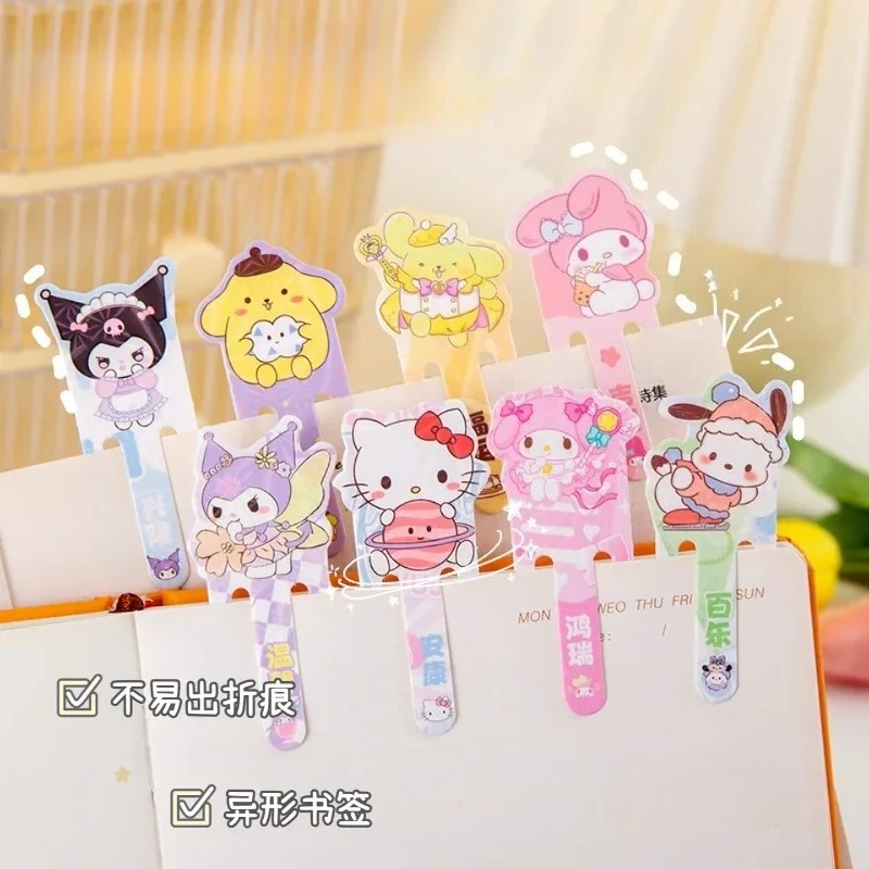 Фото Мини-закладка Sanrio с персонажами Куроми и Пом Пом Пурин, креативный подарок, канцелярские товары, закладка в виде животных для книг, школы и офиса №5