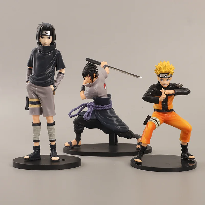

Figurine Uzumaki Naruto Uchiha Sasuke Anime Figures Model 23cm PVC GK Naruto statue Collectibles gift toys Action Figure
