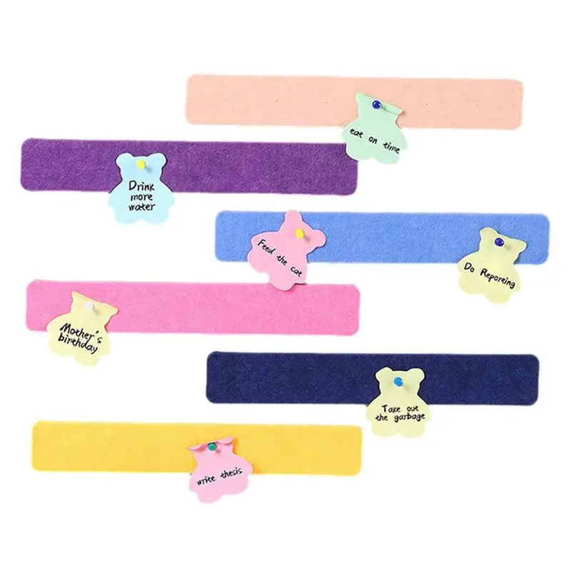 

Felt Pin Board Strips 6pcs Wall Cork Board Sheet Lightweight Felt Strips Adhesive Bulletin Memo Notice Board Strips Wall Cork