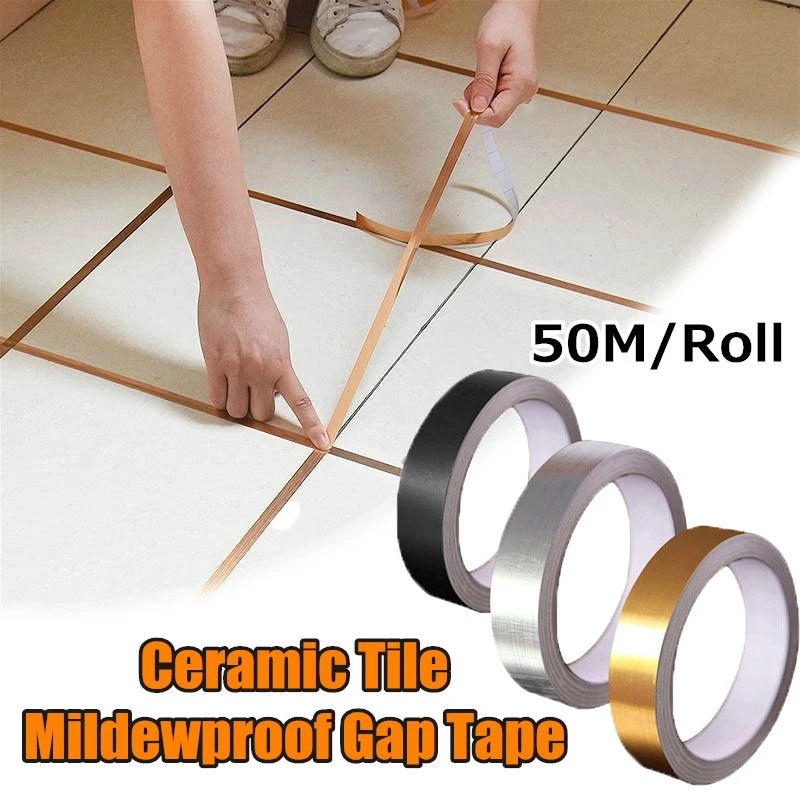 

50M Ceramic Tile Mildewproof Tape Waterproof Self Adhesive Gap Sticker Sealing Tape Wall Tile Gap Strip Floor Home Decorations