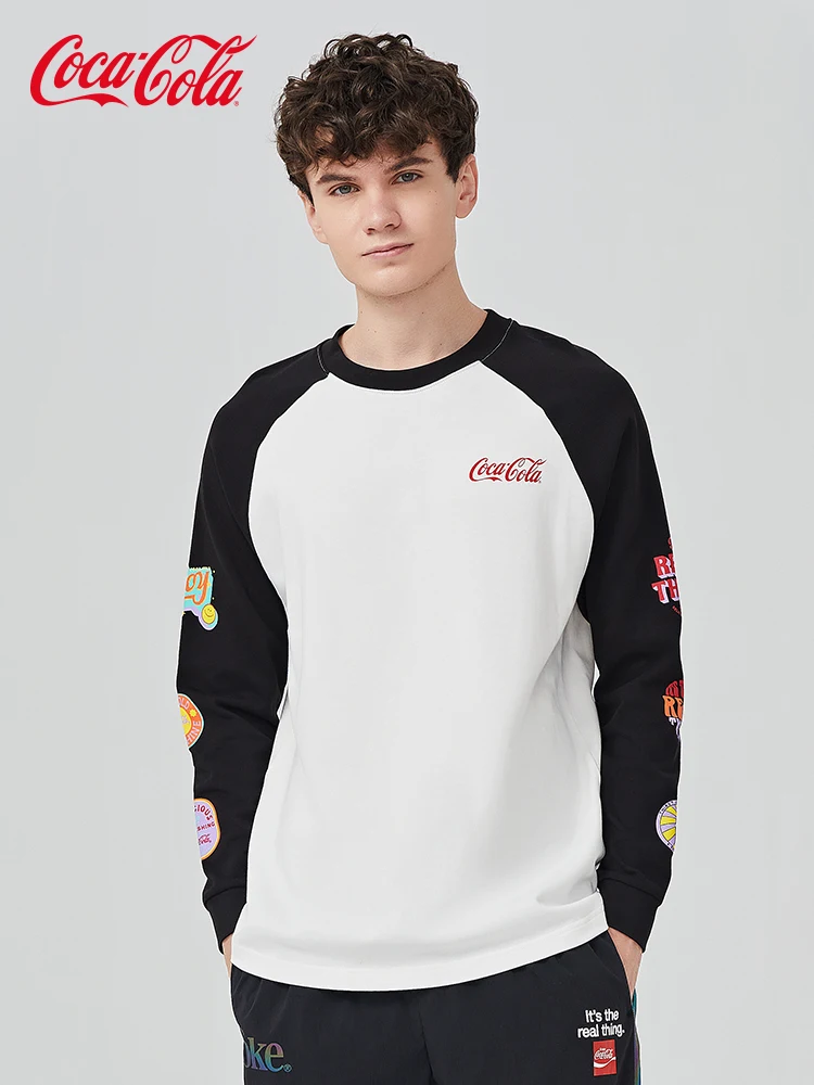 Повседневная хлопковая футболка с длинным рукавом и круглым вырезом | Мужская