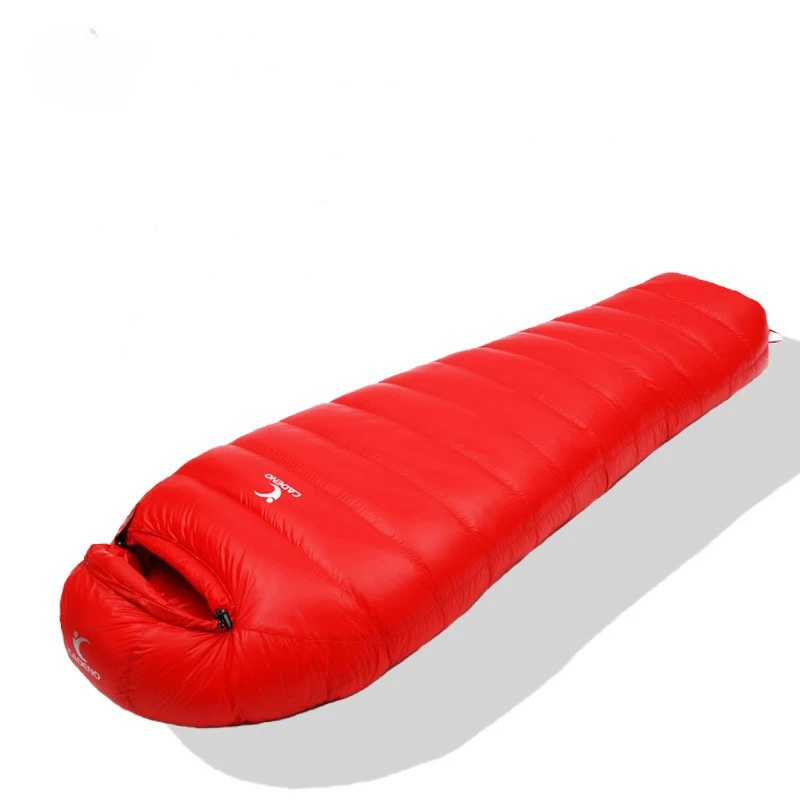

Very Warm White Goose Down Filled Adult Mummy Style Sleeping Bag Fit for Winter Thermal 4 Kinds of Thickness Travel Camping