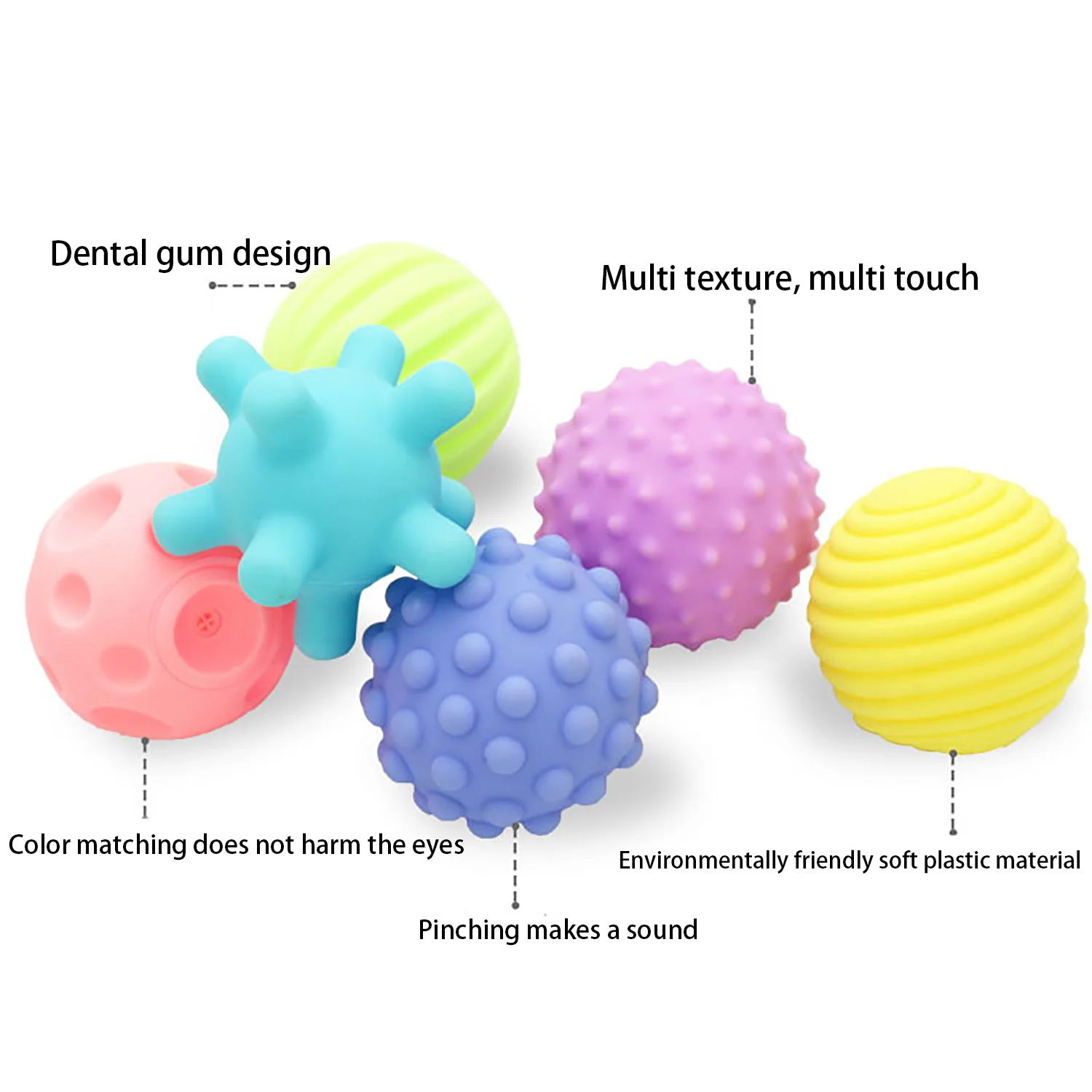6 шт./набор мягкие резиновые шарики для рук