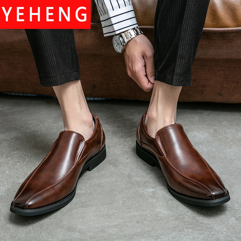 Брендовые мужские модельные туфли весенние свадебные модные офисные кожаные