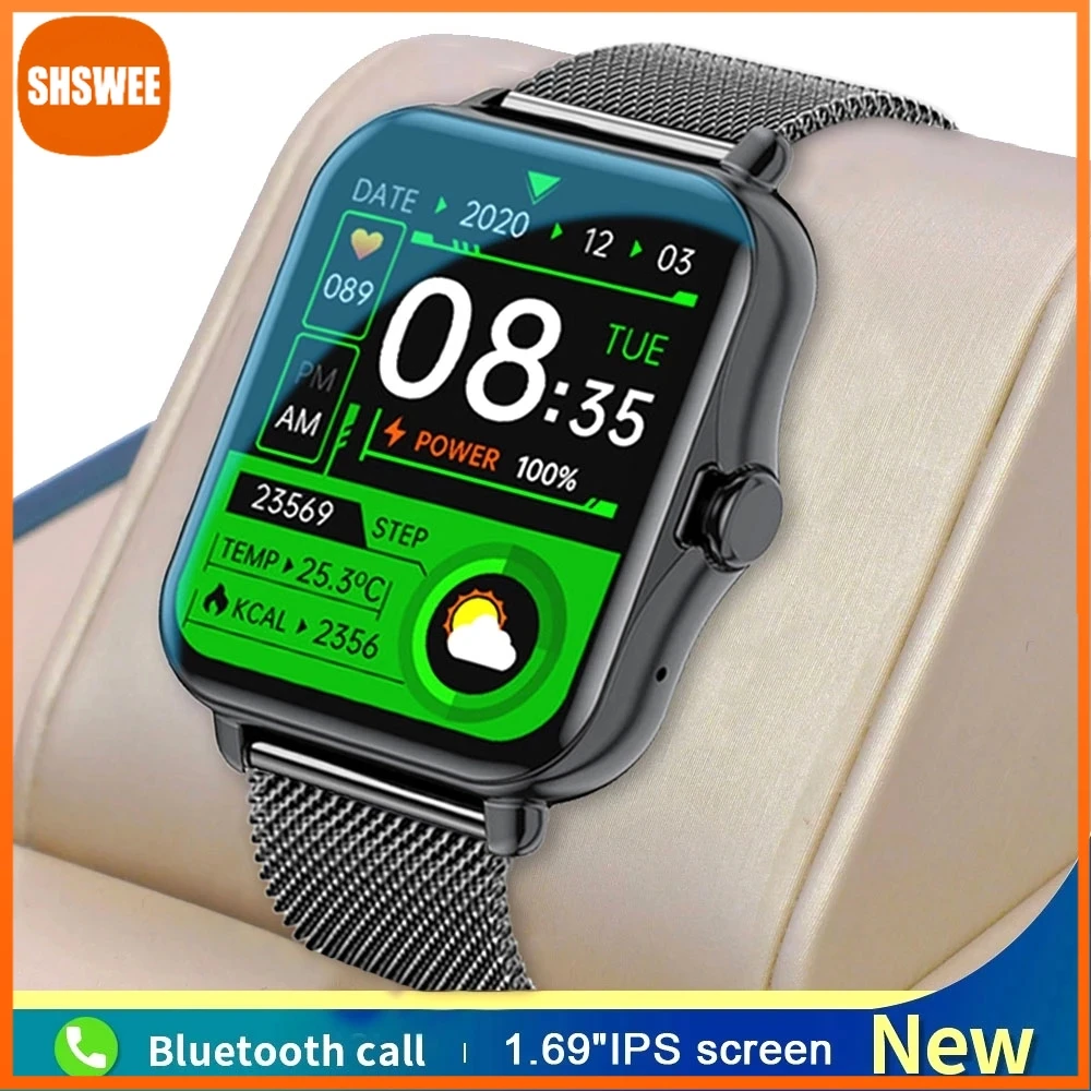 

Bluetooth Call Smart Watch Men Women 2022 Smartwatch ECG Fitness Tracker Waterproof 1.69 Inch Touch Screen Clock for Android IOS