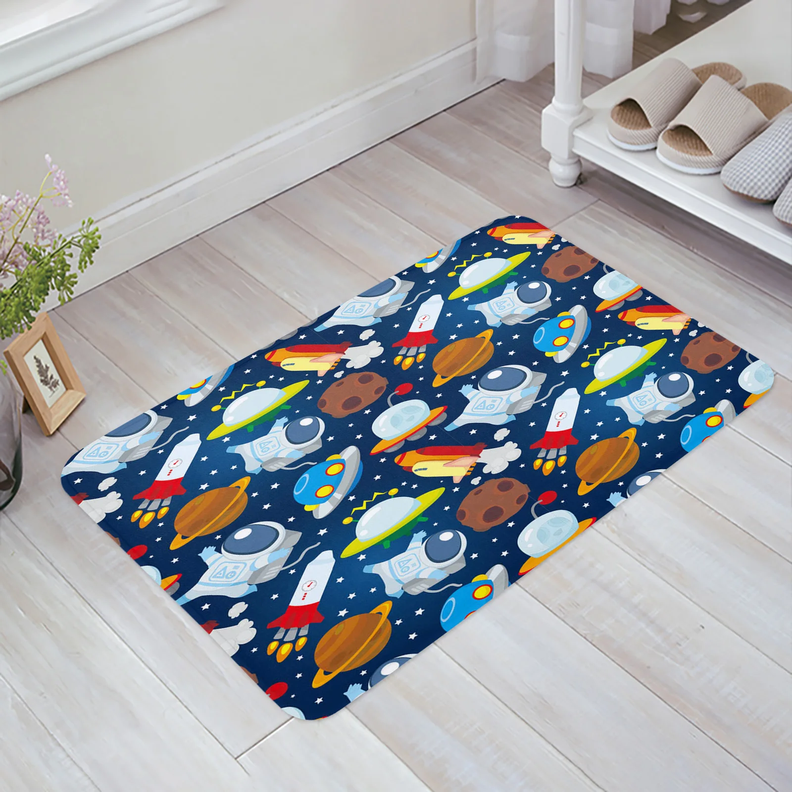 

Space Rocket Alien Flying Saucer Cosmic Entrance Doormat Modern Bedroom Home Kitchen Rug Living Room Floor Decor Carpet