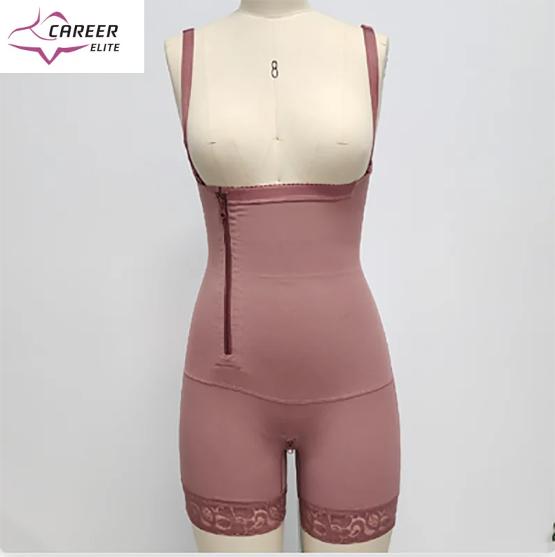 Postpartum Shapewear With Zipper Body Shaper Adjustable Straps  Women Open Bust Tummy Control Bodysuits Fajas