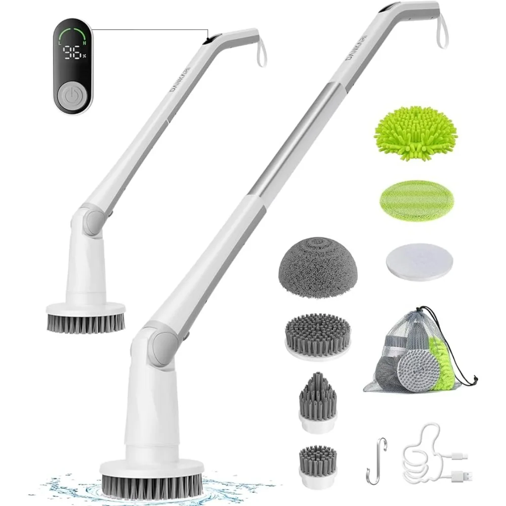 

DANKARI Electric Spin Scrubber, Upgrade Cordless Cleaning Household Supplies, 2H for Toilet Shower Floor Grout Bathroom