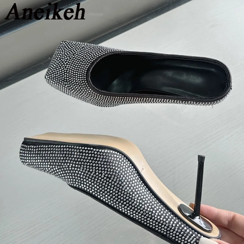 Женские туфли на высоком каблуке Aneikeh модные летние туфли-лодочки из флока с