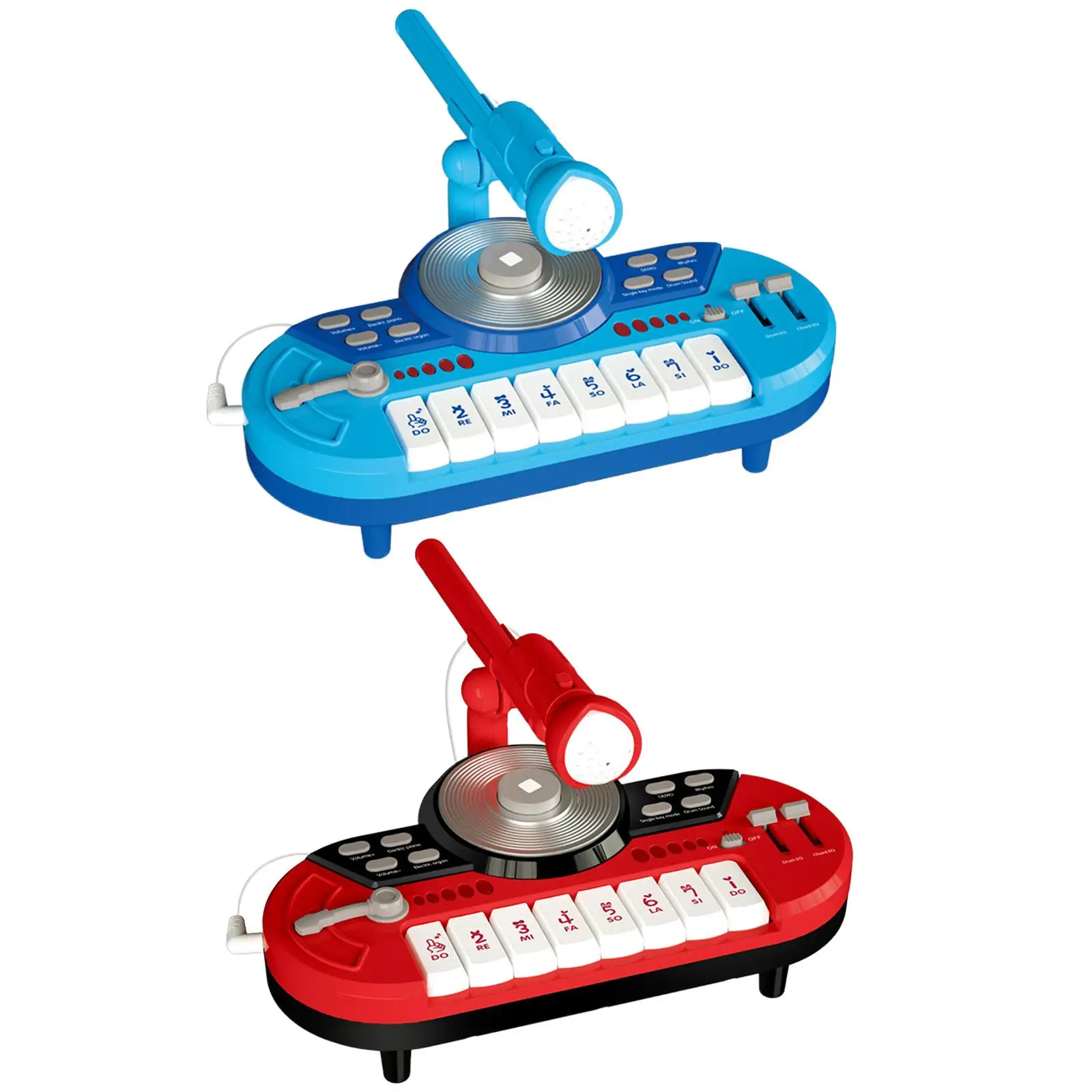 

DJ Mixer Toys Turntable Toy Built in Microphone Rhythm 8 Keys Keyboard Piano Musical Toys for Children's Day Party Kids Toddler