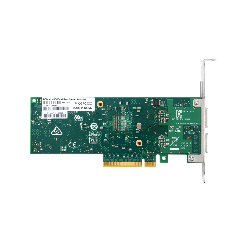 Адаптер для внутренней сети XikeStor PCIE-V3.0 Dual 40G QSPF + Fiber с чипом Intel XL710-QDA2 ПК Sever