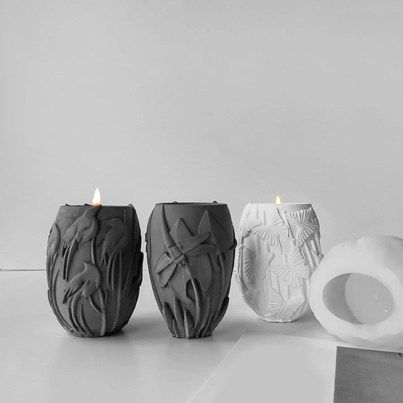 Креативная круглая бетонная силиконовая форма для подсвечника энтузиастов