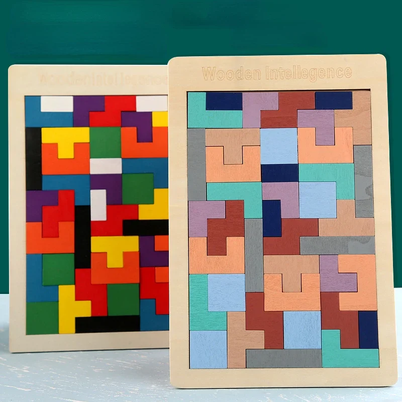 

1PCS Wooden Jigsaw Puzzles Baby Toy Tangram Montessori Materials Educational Toys for Children Bricks Kids Learning Toys