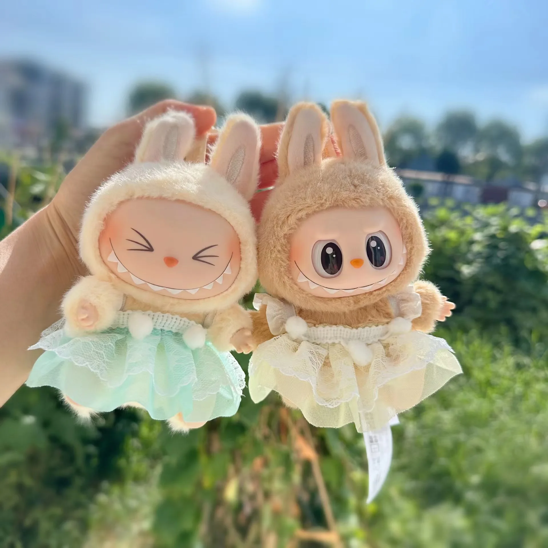 17 см Labubu I II Idol куклы платье для сидения на вечеринке милая мини-плюшевая кукла