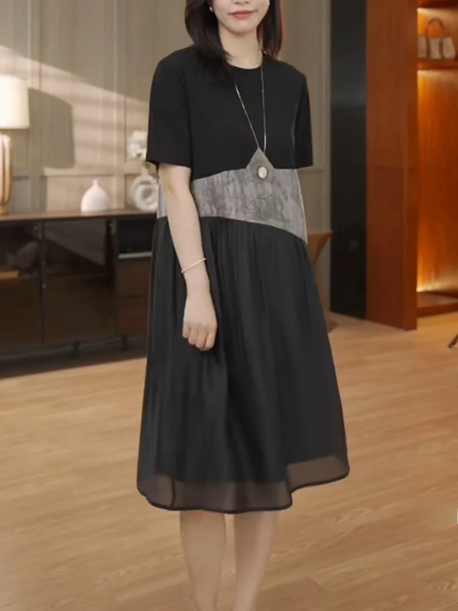 Высококачественное дизайнерское лоскутное платье больших размеров для полных