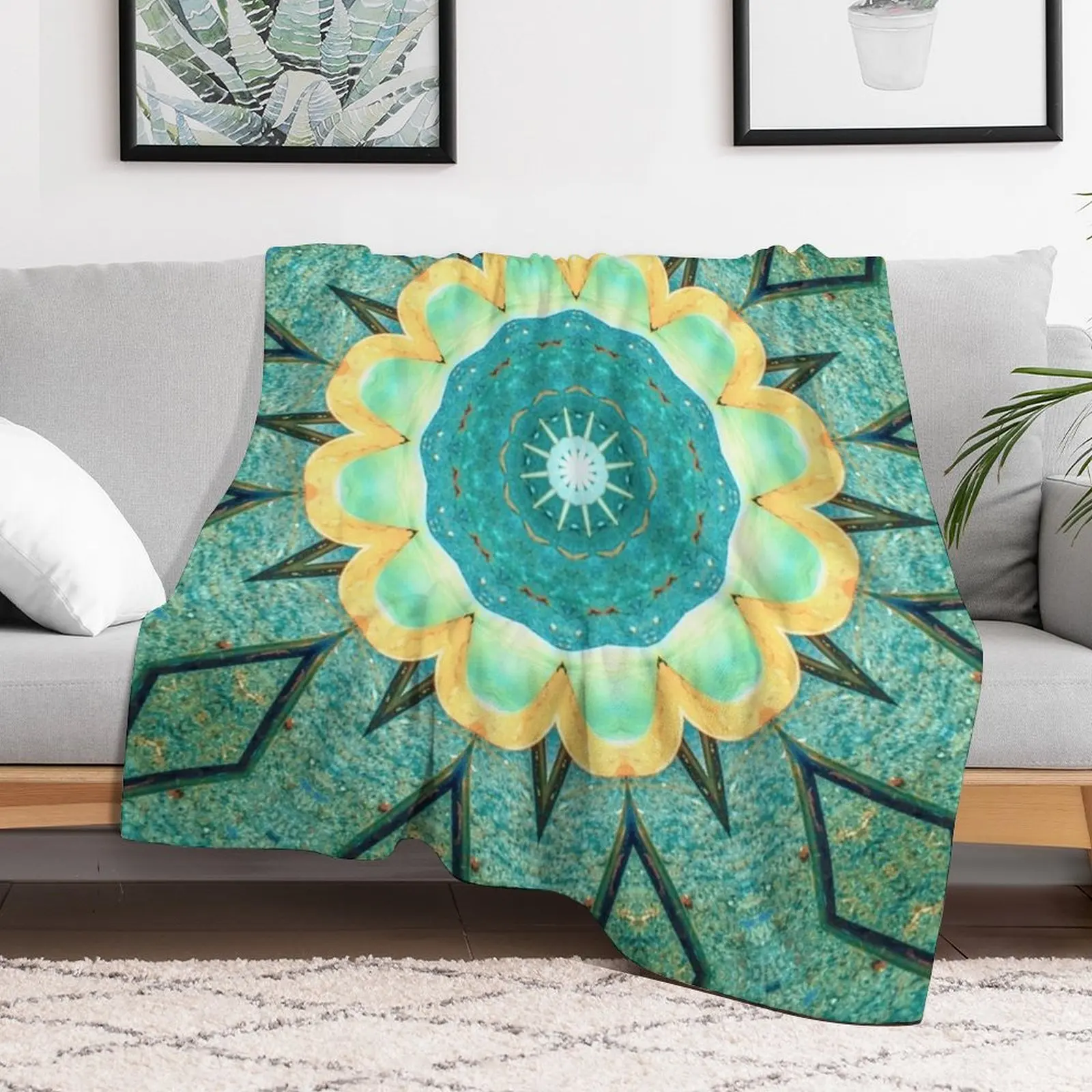 Новое геометрическое абстрактное цветочная мандала с 12-лепестками одеяло Polar Baby