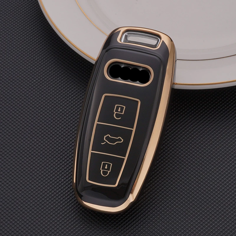 

TPU Car Remote Key Case Cover Shell Fob For Audi A3 A4 B9 A6 A7 4K A8 E-tron Q5 Q8 C8 D5 SQ8 Protector Key Holder Accessories