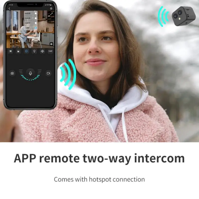 Мини Wi-Fi IP-камера HD 4K Беспроводная видеонаблюдение микро двойная камера ночного