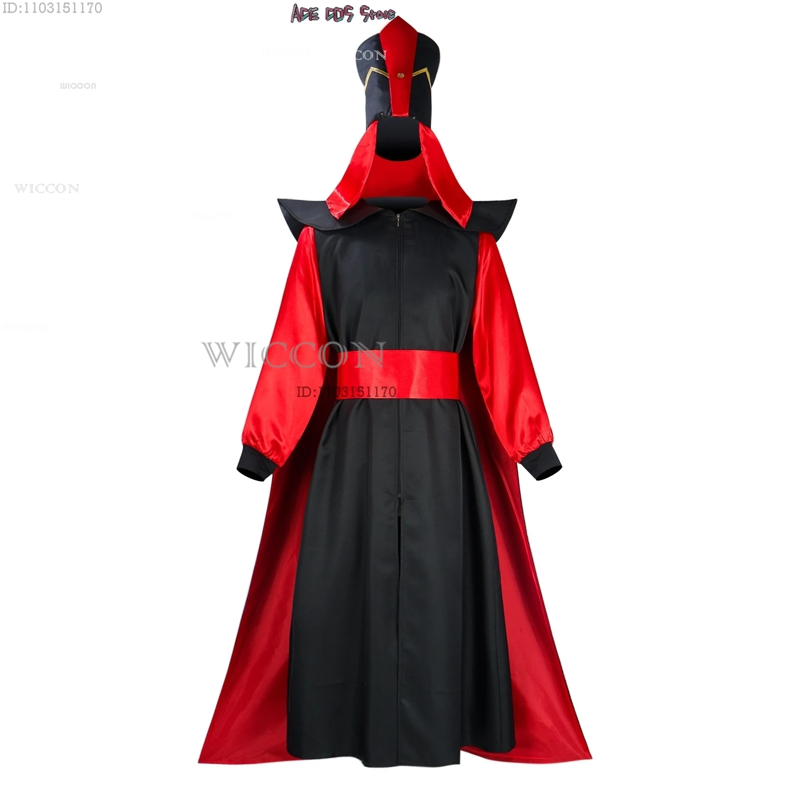 Anime Movie Fairytale Sorcerer Jafar Cosplay Costume Arab Outfits Set Halloween Fancy Suit Party Hat Villian Beard Roleplay