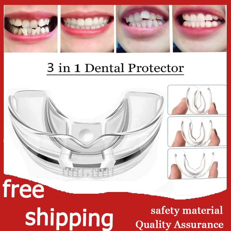 

3 In 1 Transparent Mouth Guard Braces Orthodontic Braces Three-stage Adult Tooth Retainer Anti-buck Tooth Oral Care Tool