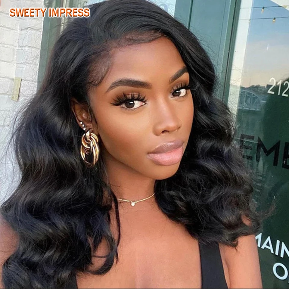 

Body Wave Short Bob Wig 13x4x1 Lace Front Human Hair Wigs Peruvian Weave T Part Lace Frontal Closure Wigs For Women Remy Hair