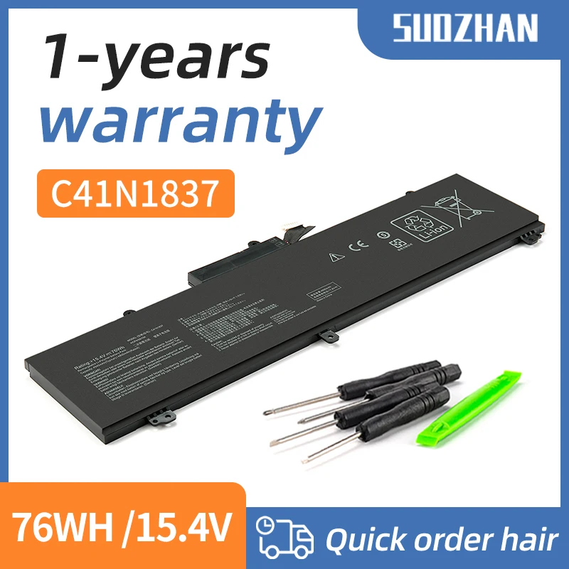 SUOZHAN C41N1837 Аккумулятор для ноутбука Asus Rog ZEPHYRUS GW LV LWS LXS H500GV W500GV FX516PR W500G5T FX516PM GA502DU GU502GV