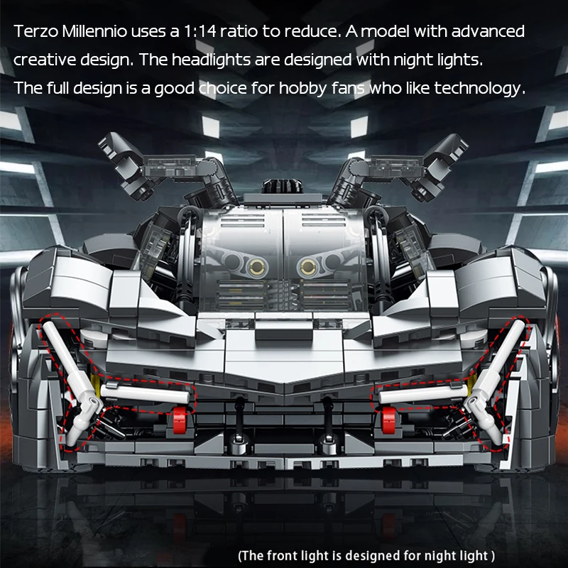 Конструктор technmoc черный гоночный автомобиль с пультом дистанционного