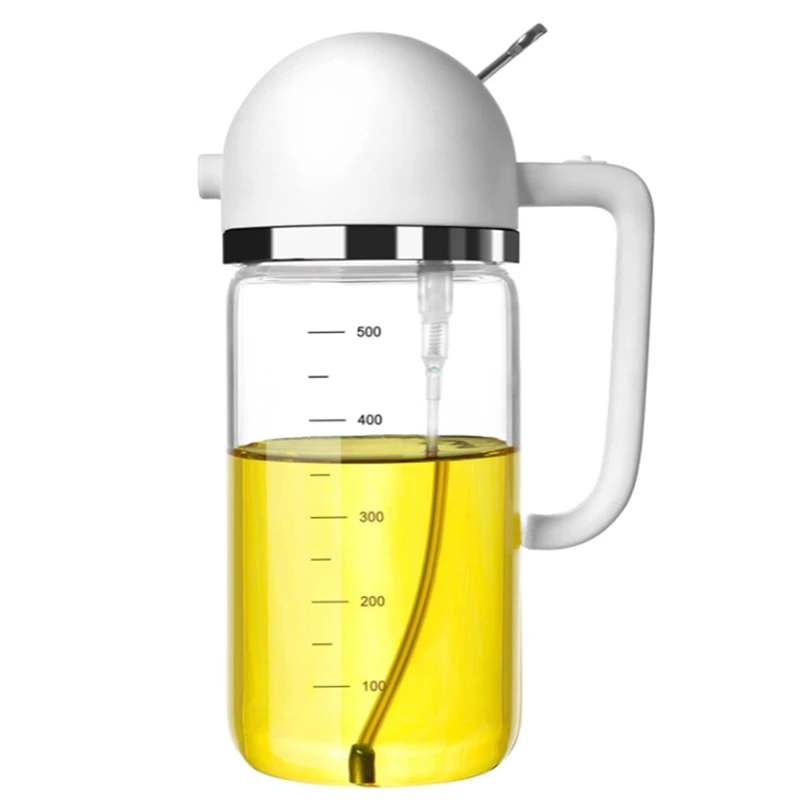 

Vinegar Oil Dispenser Glass Oil Bottle With Spout Oil Spray Bottle 500Ml Olive Oil Sprayer For Cooking,Salad,BBQ
