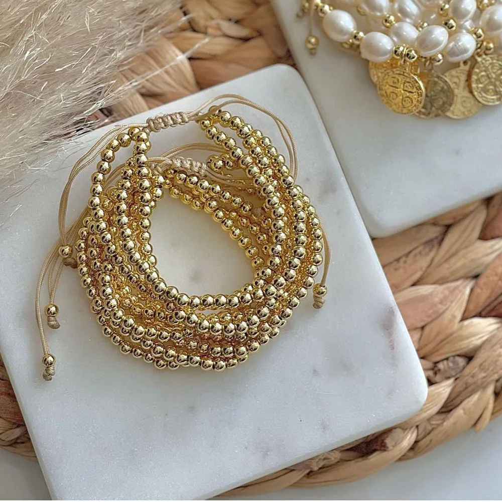 

Go2boho 18k Gold Plated Beads Bracelets for Women Wholesale Fashion Bracelet Hight Quality Beaded Pulseras Friendship Gifts