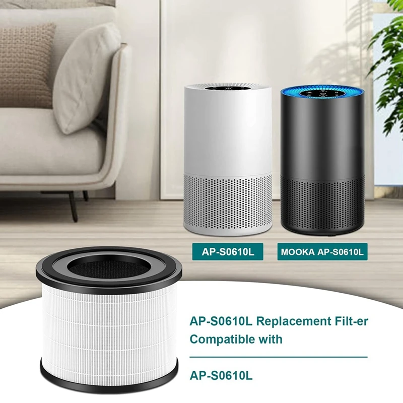 AP-S0610L Замена воздушного фильтра для очистителя воздуха Mooka Фильтр 3-в-1