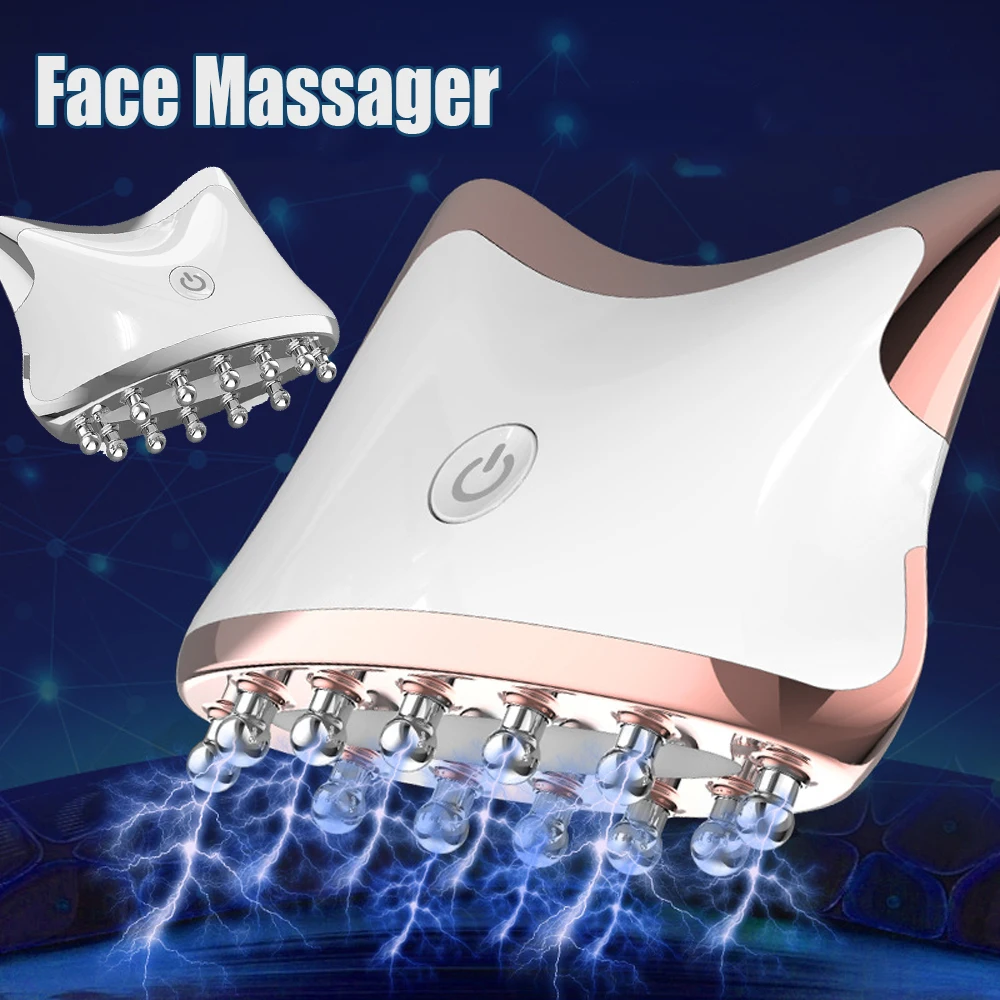 

Electric Face Massager EMS Scraping Machine Facial Guasha Board Microcurrent Face Lifting LED Skin Rejuvenation Redlight Therapy