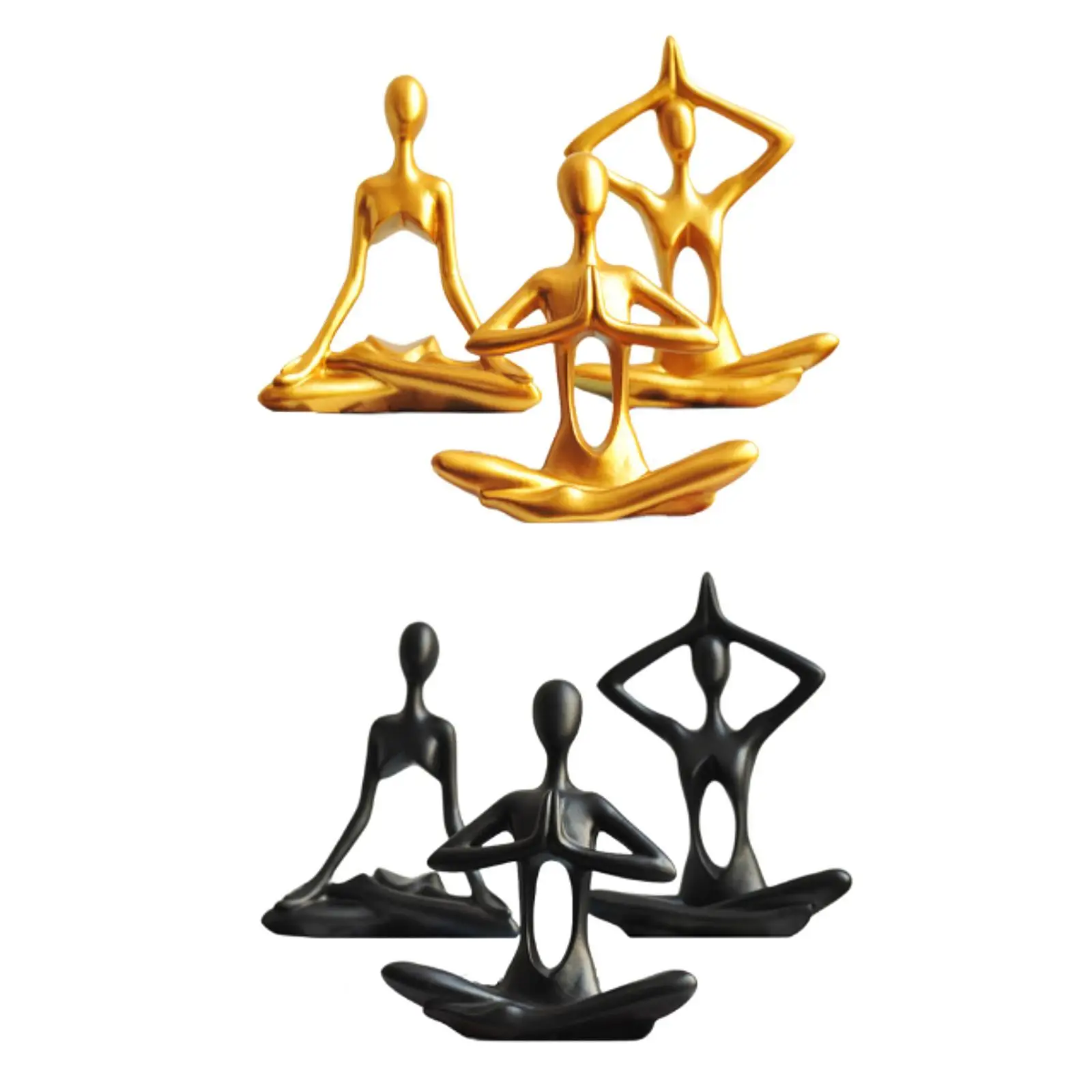 3 шт. статуи йоги простые художественные поделки коллекционные минималистичные