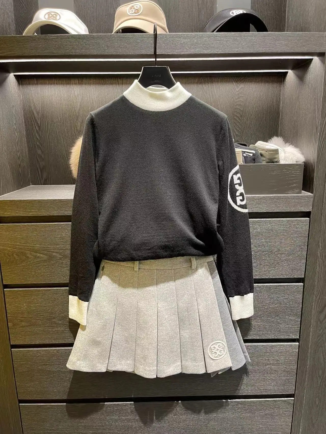 【Presale】Golf Kint Sweater Shirts Women's Windproof High-Neck Long Sleeve Sweater Outdoor Sports Keep Warm Golf Top